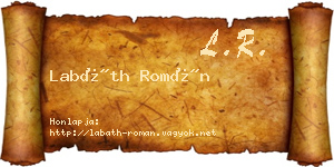 Labáth Román névjegykártya